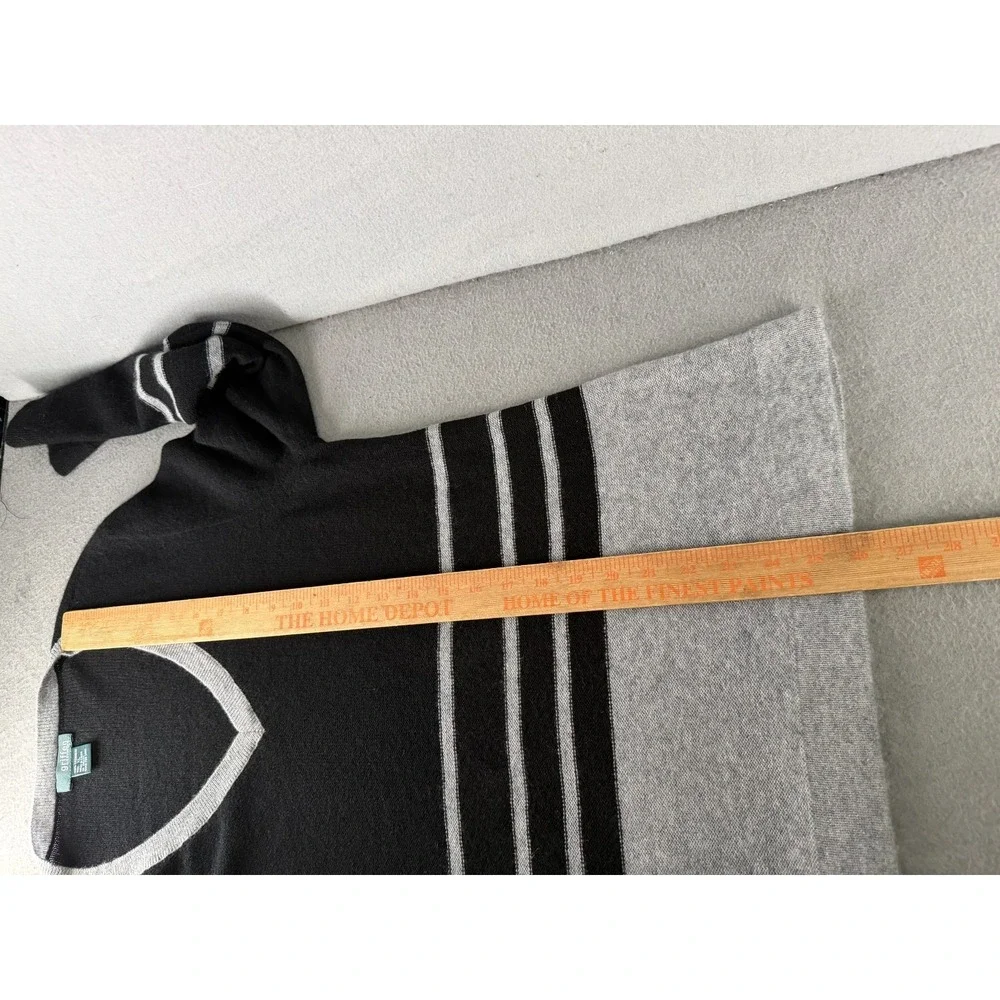 Griffen‎ Cashmere Sweater Womens XL Black Gray Quiet Luxury Dark Academia Stripe